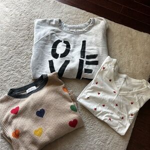 Rosenthal Kids Heart and Love Patterned Sweatshirts - Beige, Gray, White